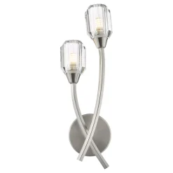 Zonda 2 Light Brushed Nickel & Crystal Wall Light