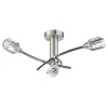 Zonda 3 Light Brushed Nickel Semi Flush Ceiling Light