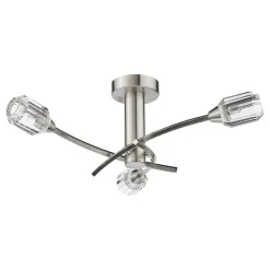 Zonda 3 Light Brushed Nickel Semi Flush Ceiling Light