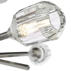 Zonda 3 Light Brushed Nickel Semi Flush Ceiling Light