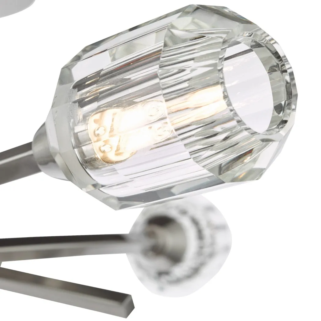 Zonda 3 Light Brushed Nickel Semi Flush Ceiling Light