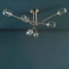 Zonda 6 Light Brushed Nickel Semi Flush Ceiling Light