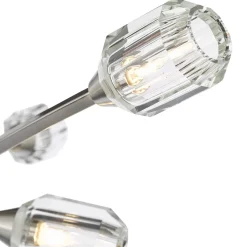Zonda 6 Light Brushed Nickel Semi Flush Ceiling Light