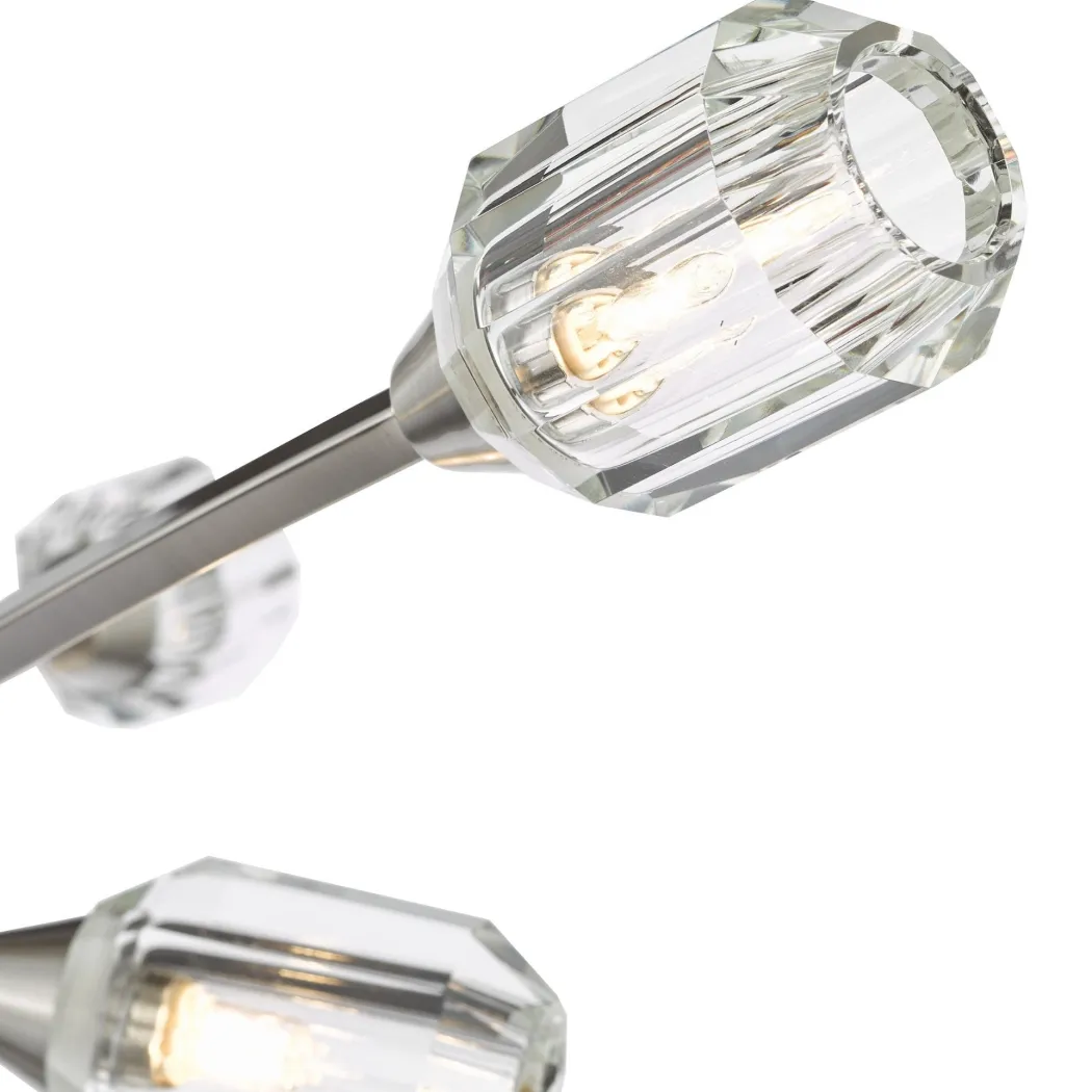 Zonda 6 Light Brushed Nickel Semi Flush Ceiling Light