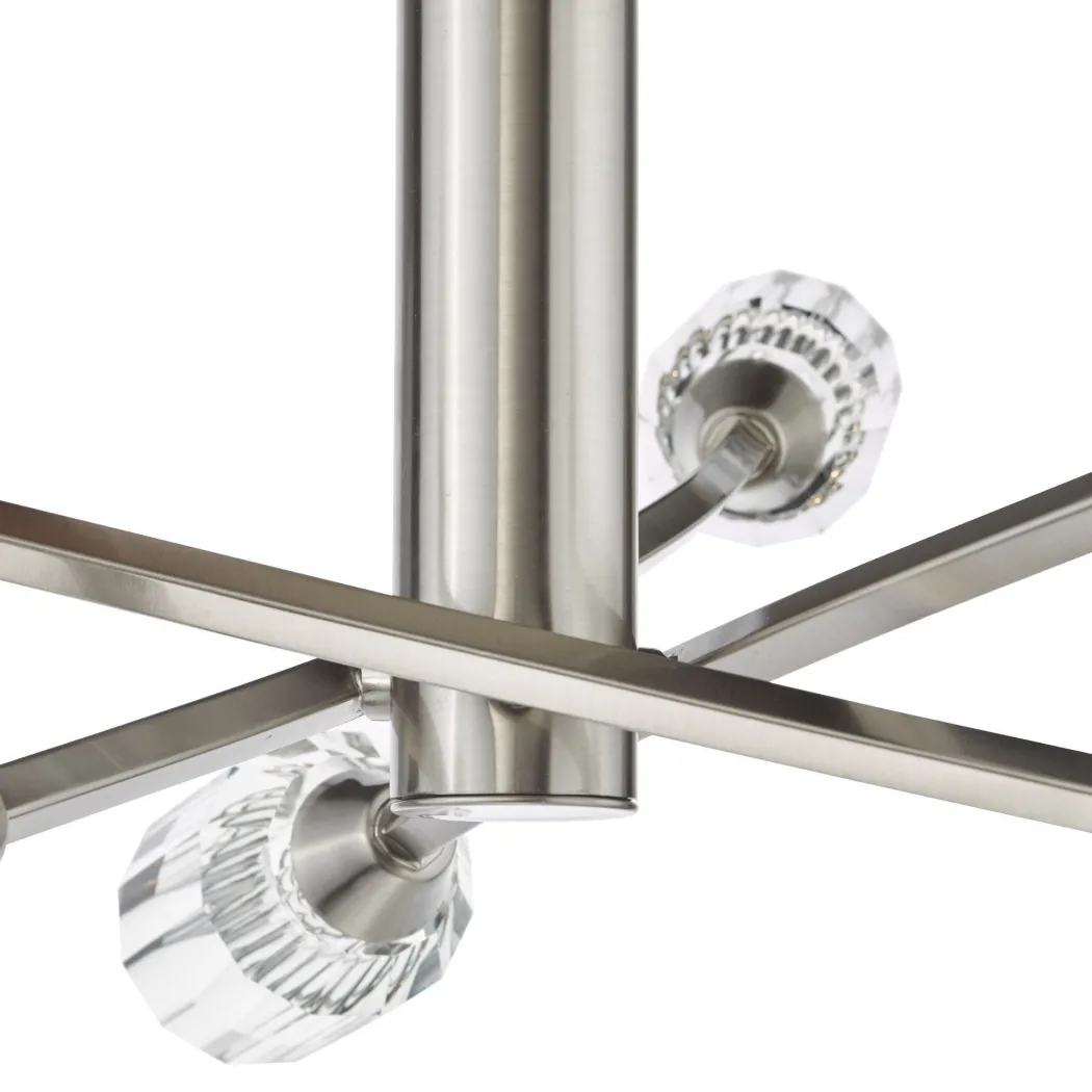 Zonda 6 Light Brushed Nickel Semi Flush Ceiling Light