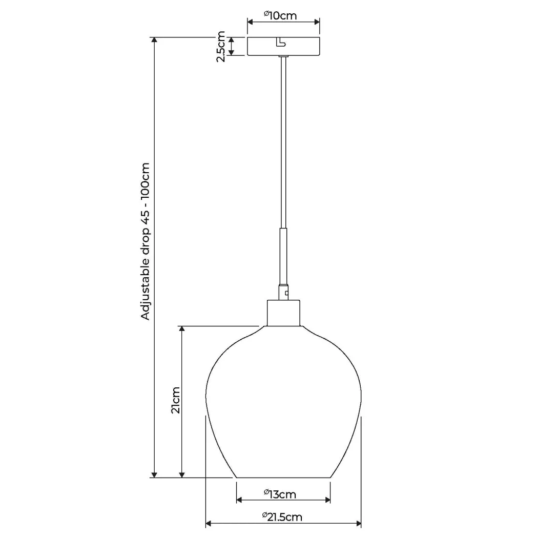Zula 1-Light Smokey Grey Pendant