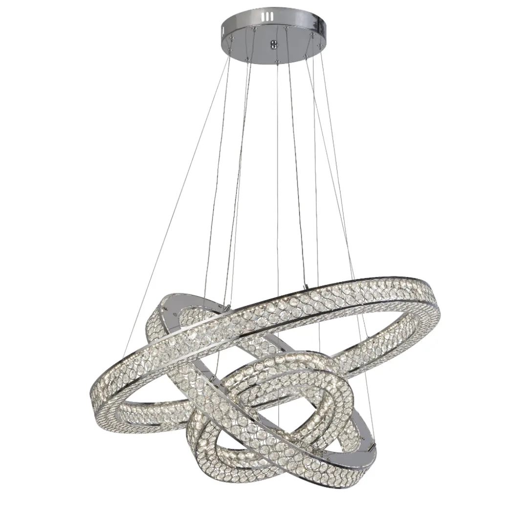 3 Band Pendant Light with Crystal