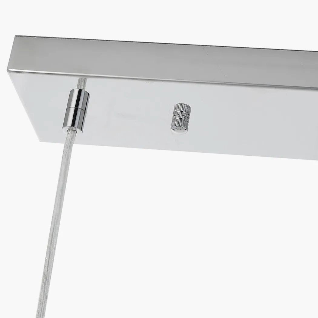 Alessio Nickel Metal Three Cube Ceiling Pendant Bar