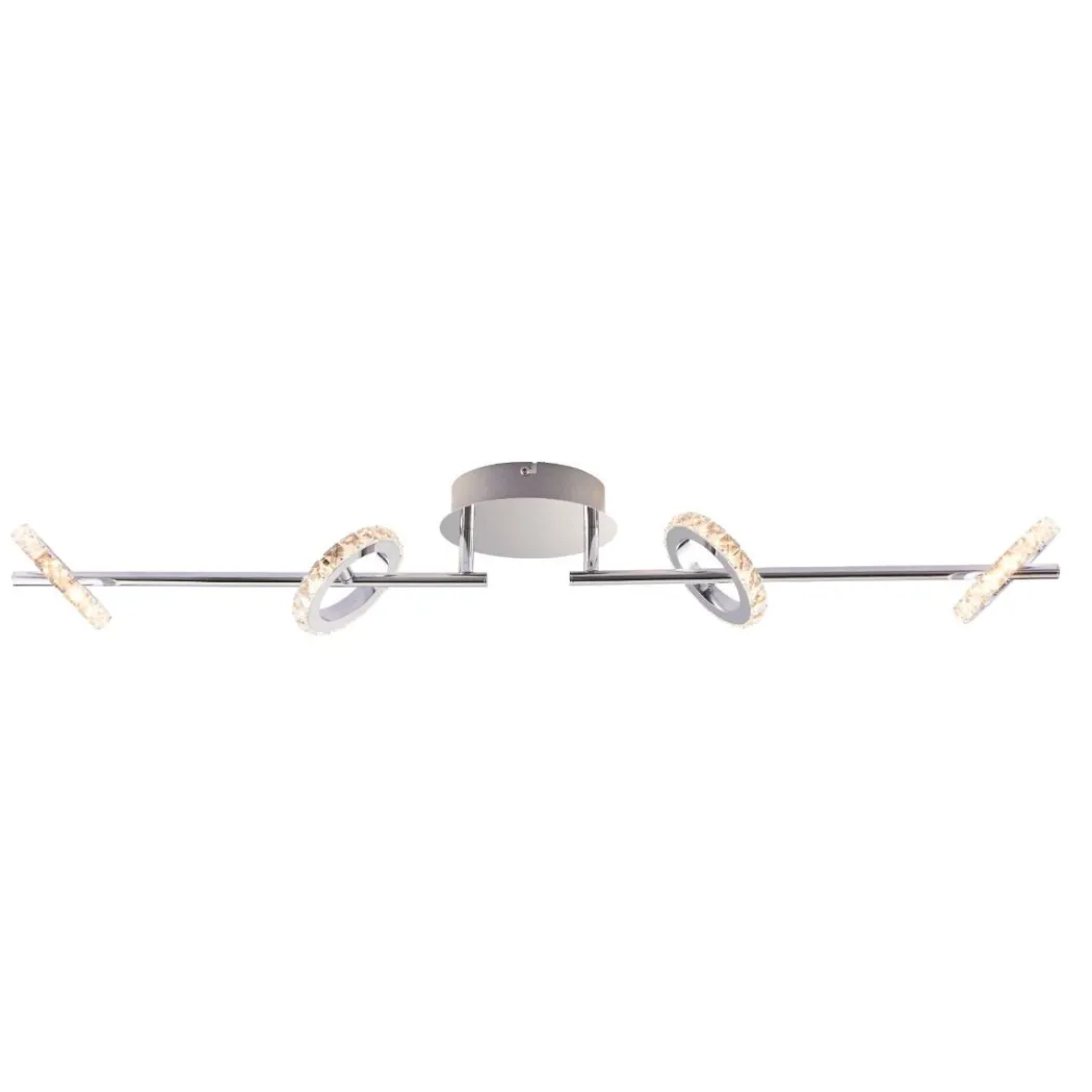 Alexa 4 Spot Polished Chrome & Crystal LED Ceiling Bar