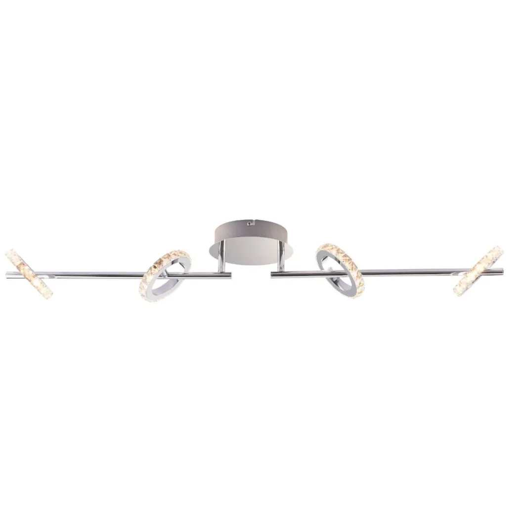 Alexa 4 Spot Polished Chrome & Crystal LED Ceiling Bar