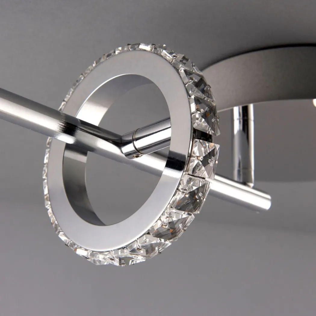 Alexa 4 Spot Polished Chrome & Crystal LED Ceiling Bar
