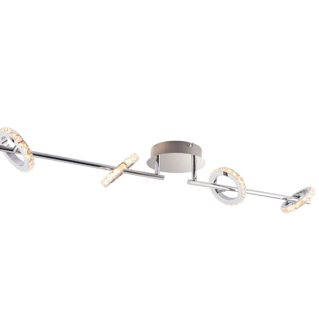 Alexa 4 Spot Polished Chrome & Crystal LED Ceiling Bar
