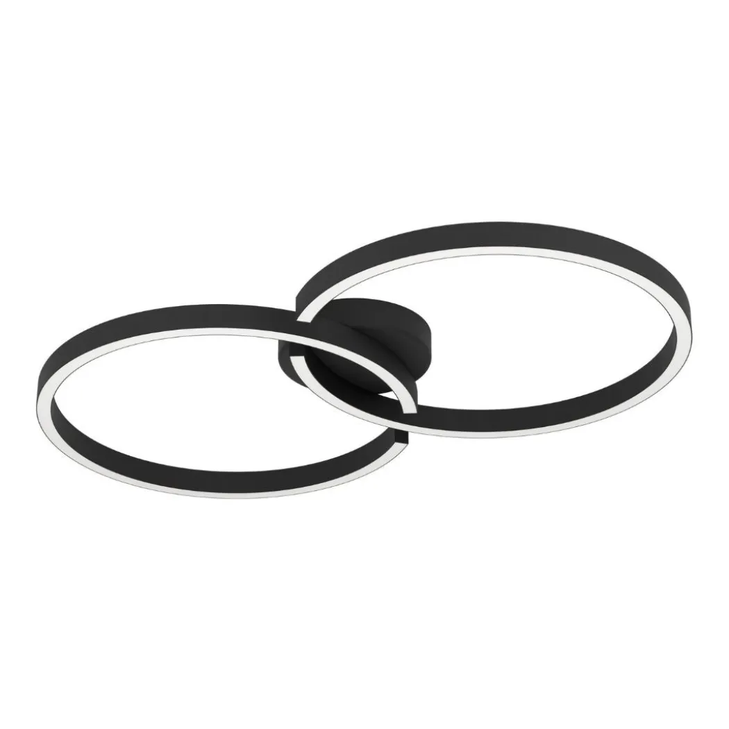Amandolo Colour Changing LED Black Flush Ceiling Light