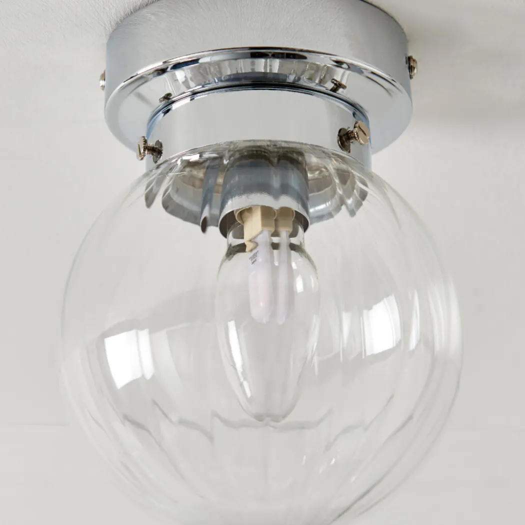 Amelie IP44 Flush Polished Chrome Ceiling Light