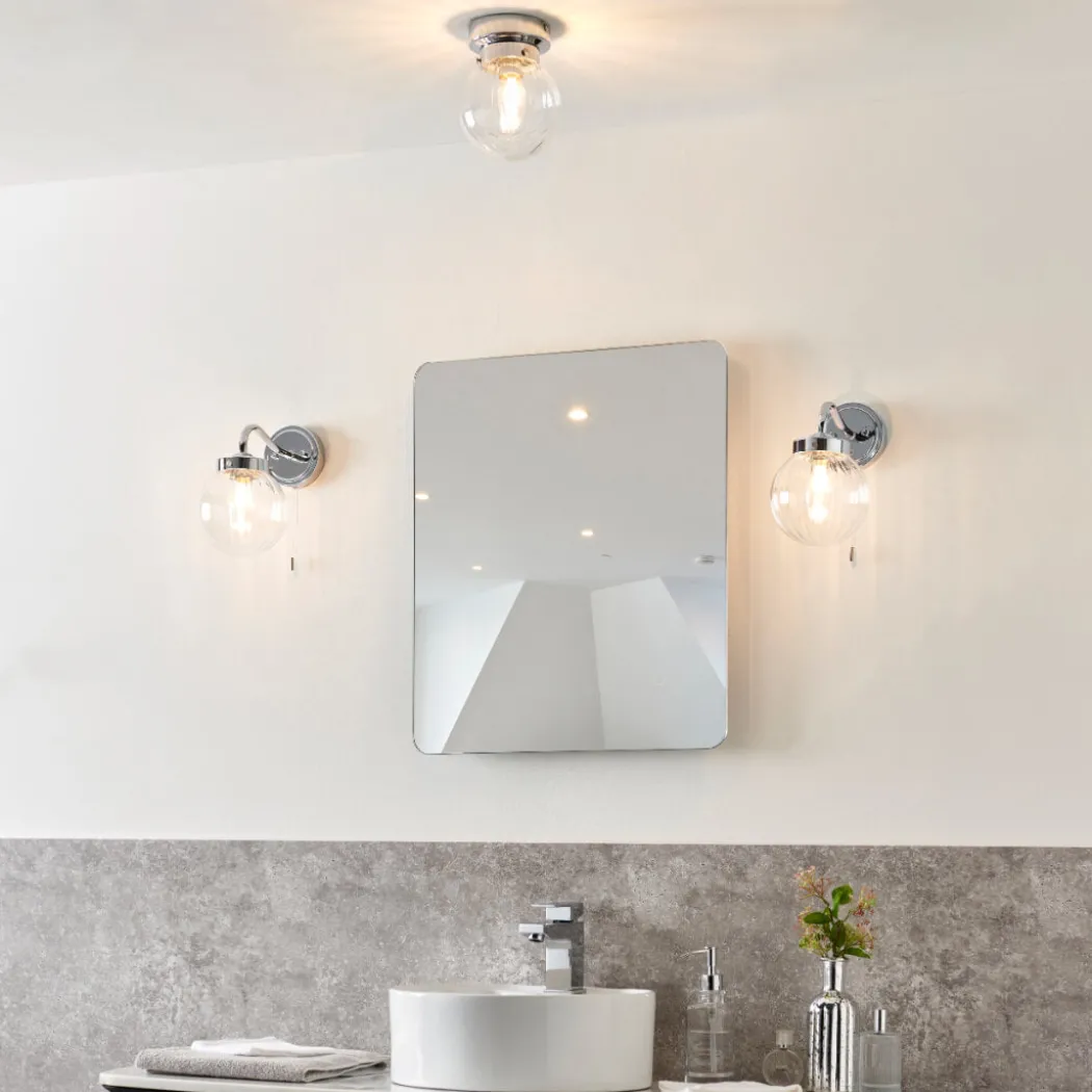 Amelie IP44 Flush Polished Chrome Ceiling Light