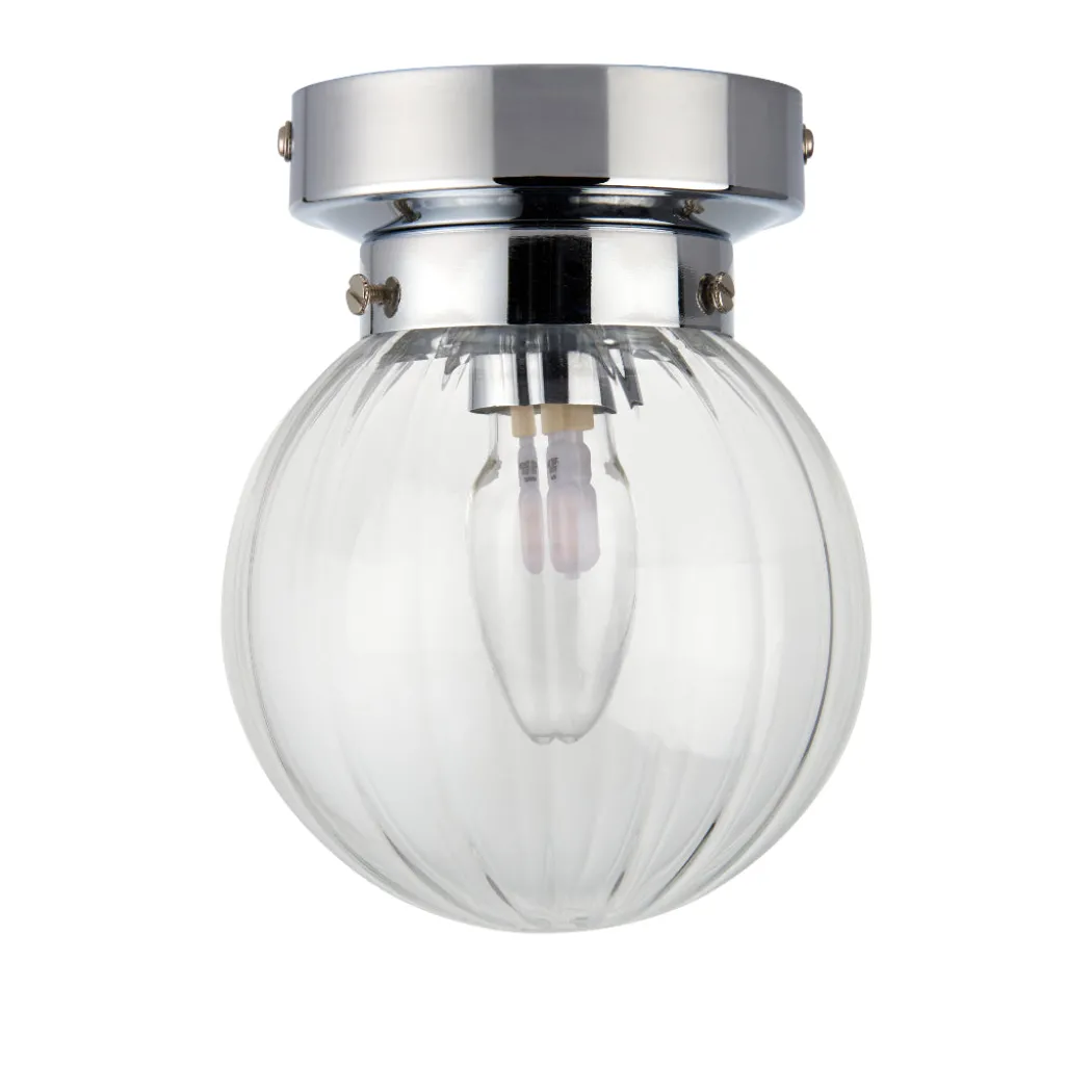 Amelie IP44 Flush Polished Chrome Ceiling Light