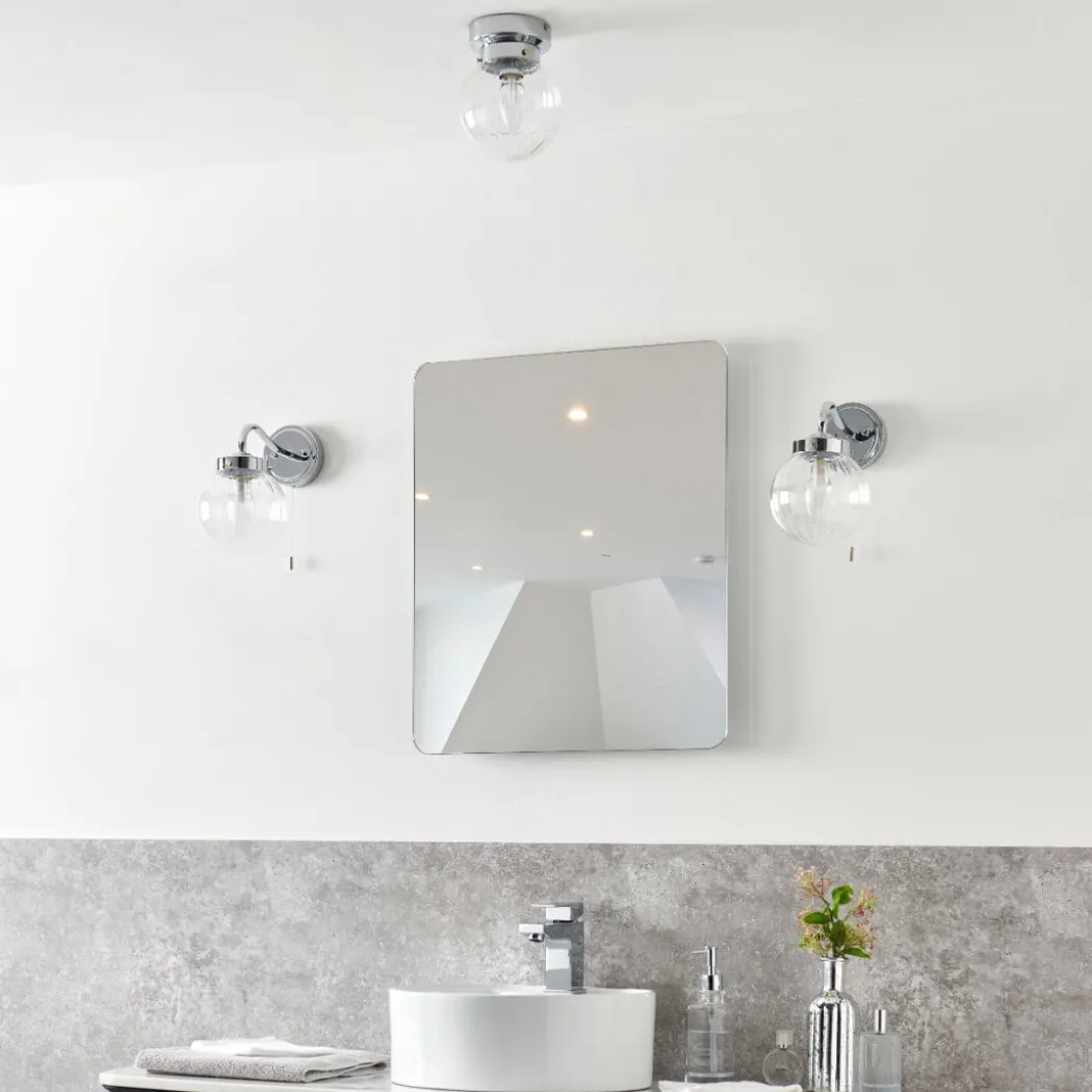 Amelie IP44 Flush Polished Chrome Ceiling Light
