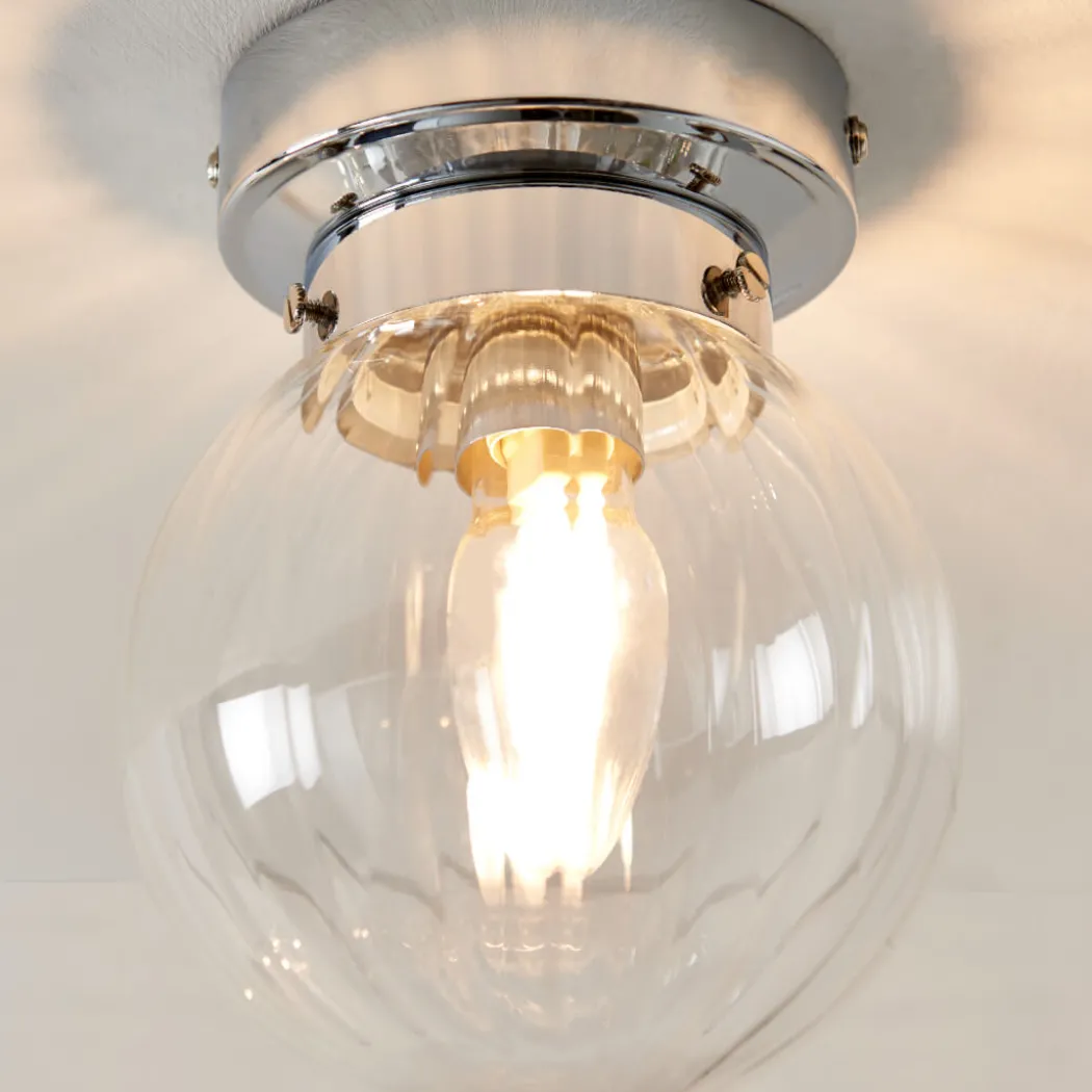 Amelie IP44 Flush Polished Chrome Ceiling Light