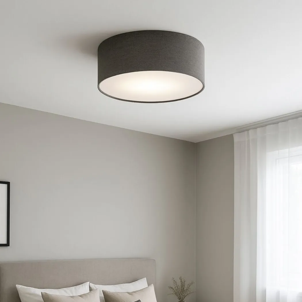 Averis Grey Flush Ceiling Light