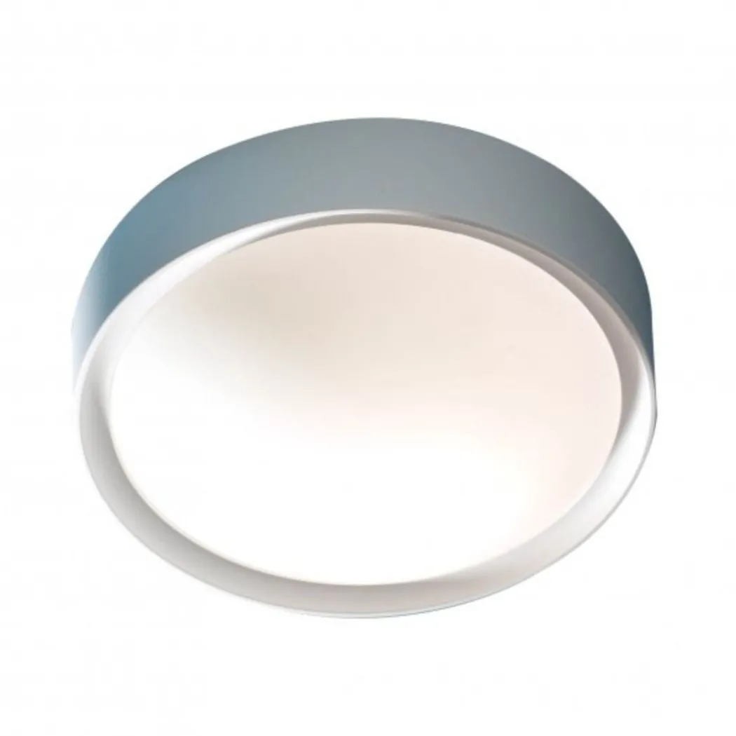 Beta White Bathroom IP44 Flush Ceiling Light with Opal Glass Shade