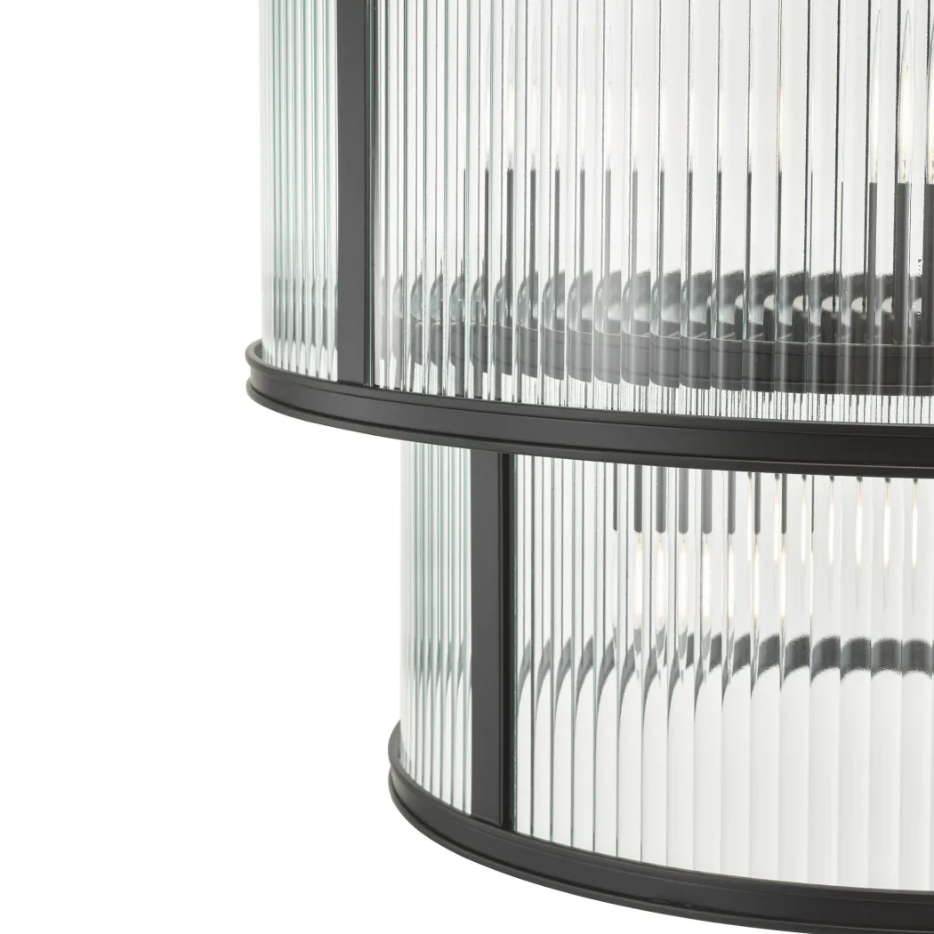 Bianka 6 Light Matte Black & Glass Pendant Ceiling Light