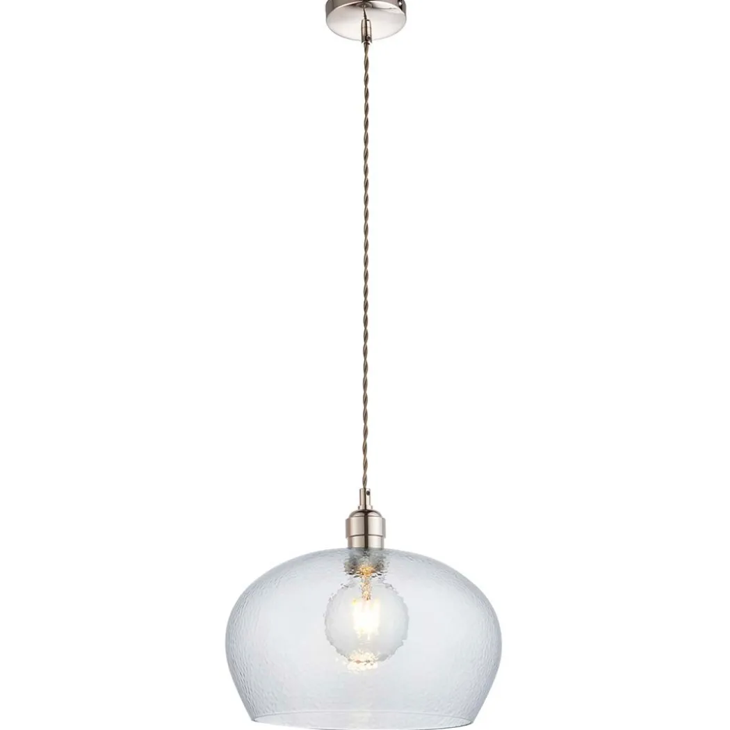 Bindki Hammered Polished Nickel Medium Pendant Ceiling Light