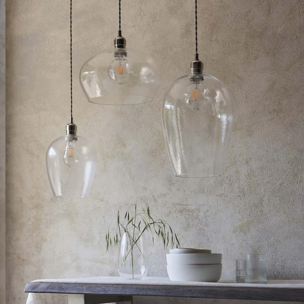 Bindki Hammered Polished Nickel Medium Pendant Ceiling Light