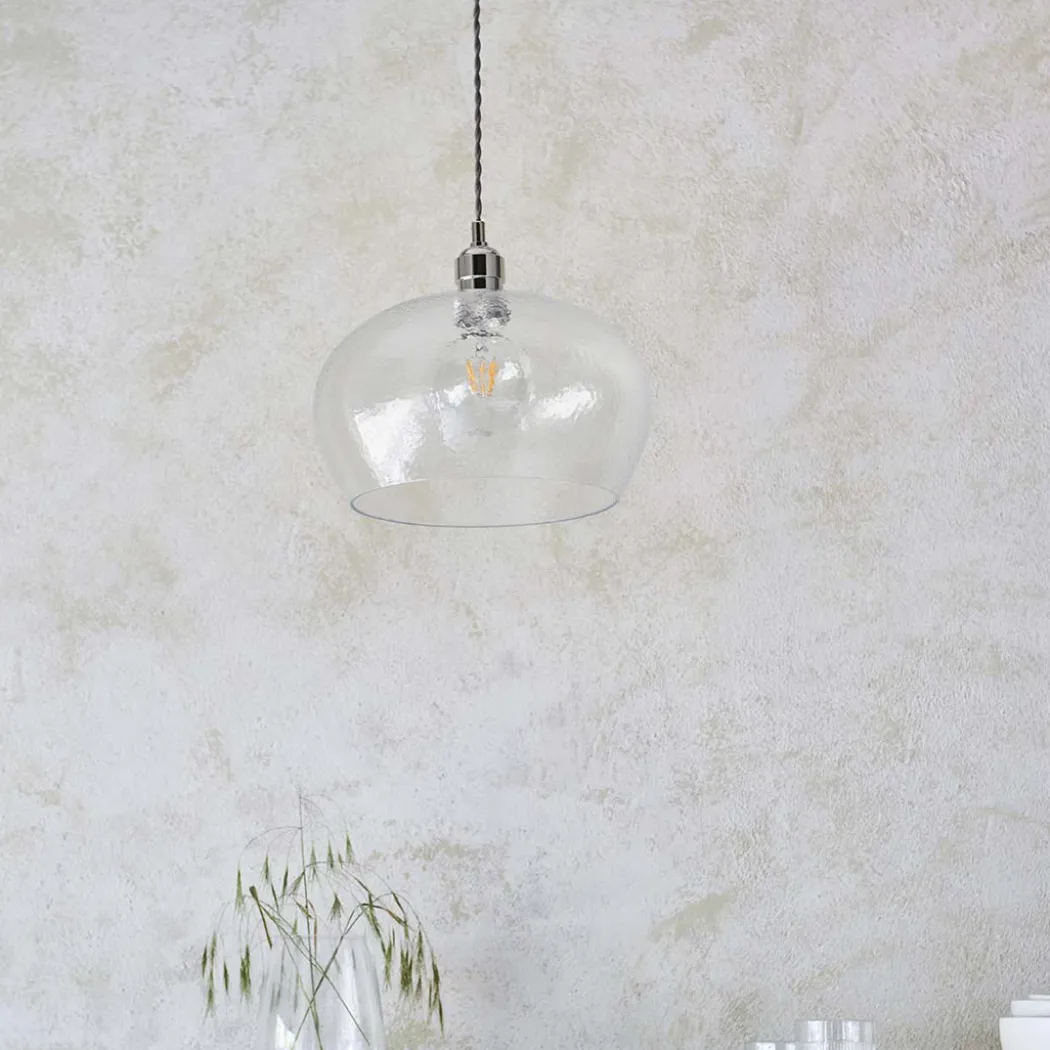 Bindki Hammered Polished Nickel Medium Pendant Ceiling Light
