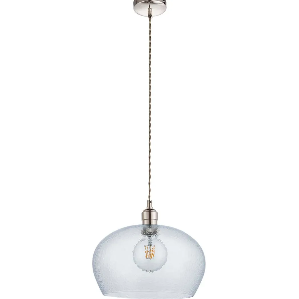 Bindki Hammered Polished Nickel Medium Pendant Ceiling Light