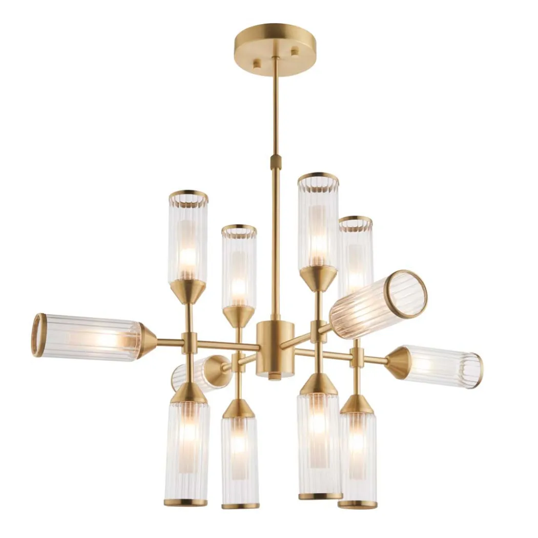 Botero 12 Light Satin Brass Ceiling Light