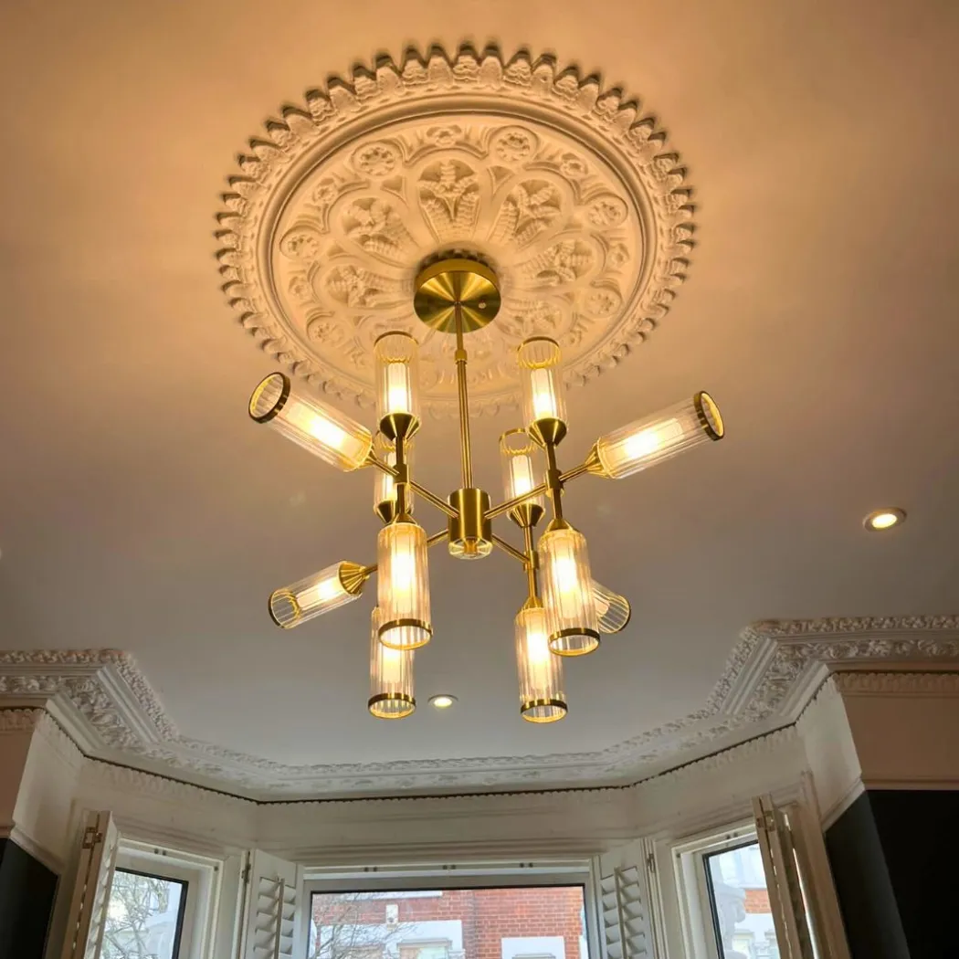 Botero 12 Light Satin Brass Ceiling Light
