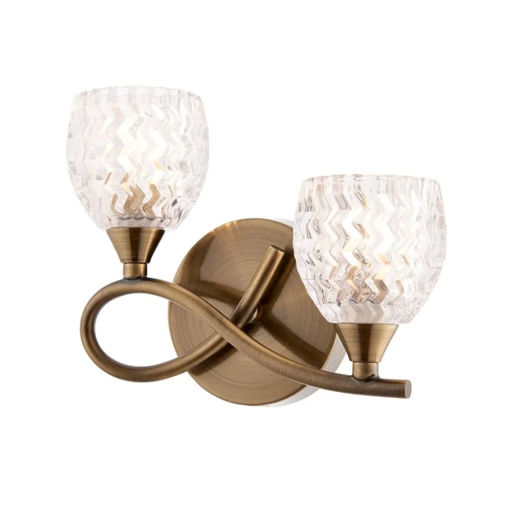 Boyer 2 Light Wall Light Antique Brass