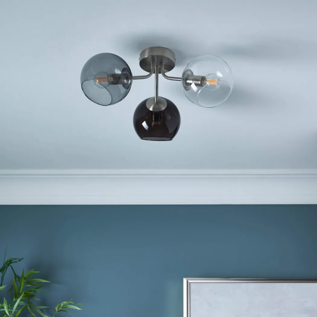 Branco 3 Light Semi-Flush Ceiling Light