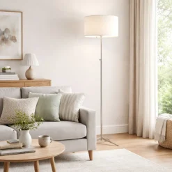 Brielle Satin Chrome Floor Lamp