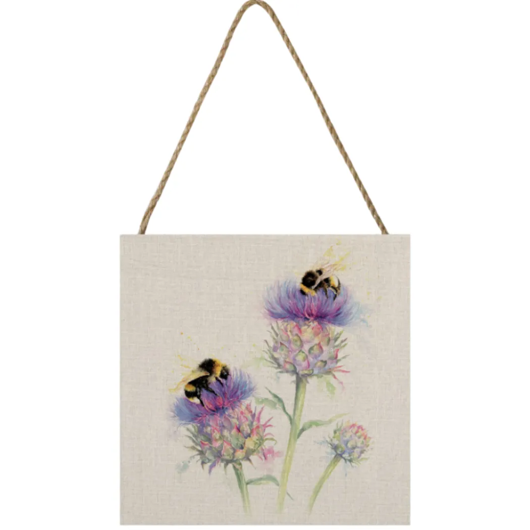 Busy Bees Small Wooden Hanging Block