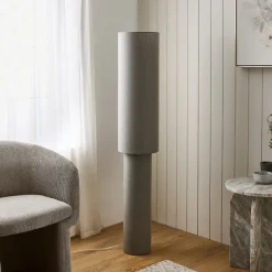 Buxton Grey Column Floor Lamp