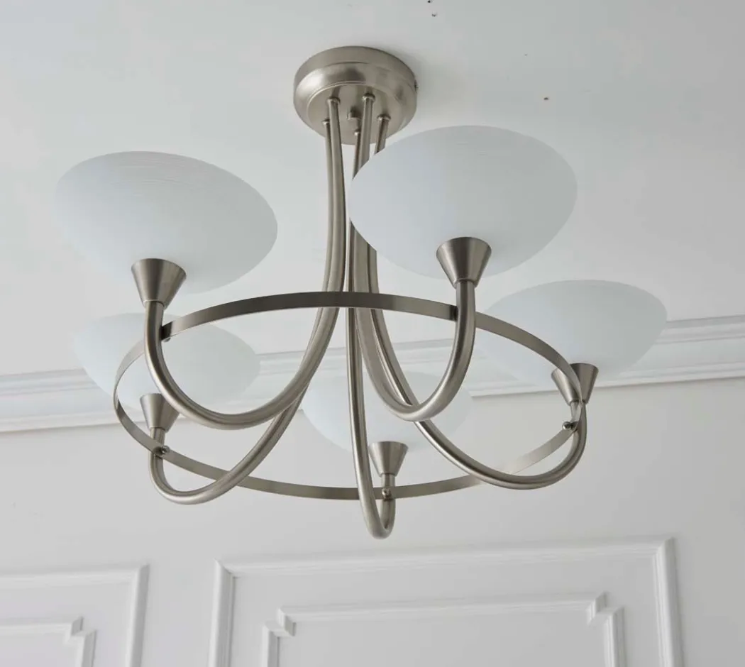 Cagney 5 Light Ceiling Light Satin Chrome