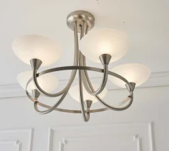 Cagney 5 Light Ceiling Light Satin Chrome