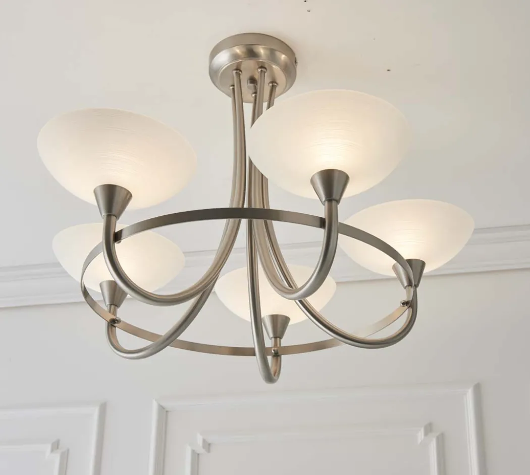 Cagney 5 Light Ceiling Light Satin Chrome
