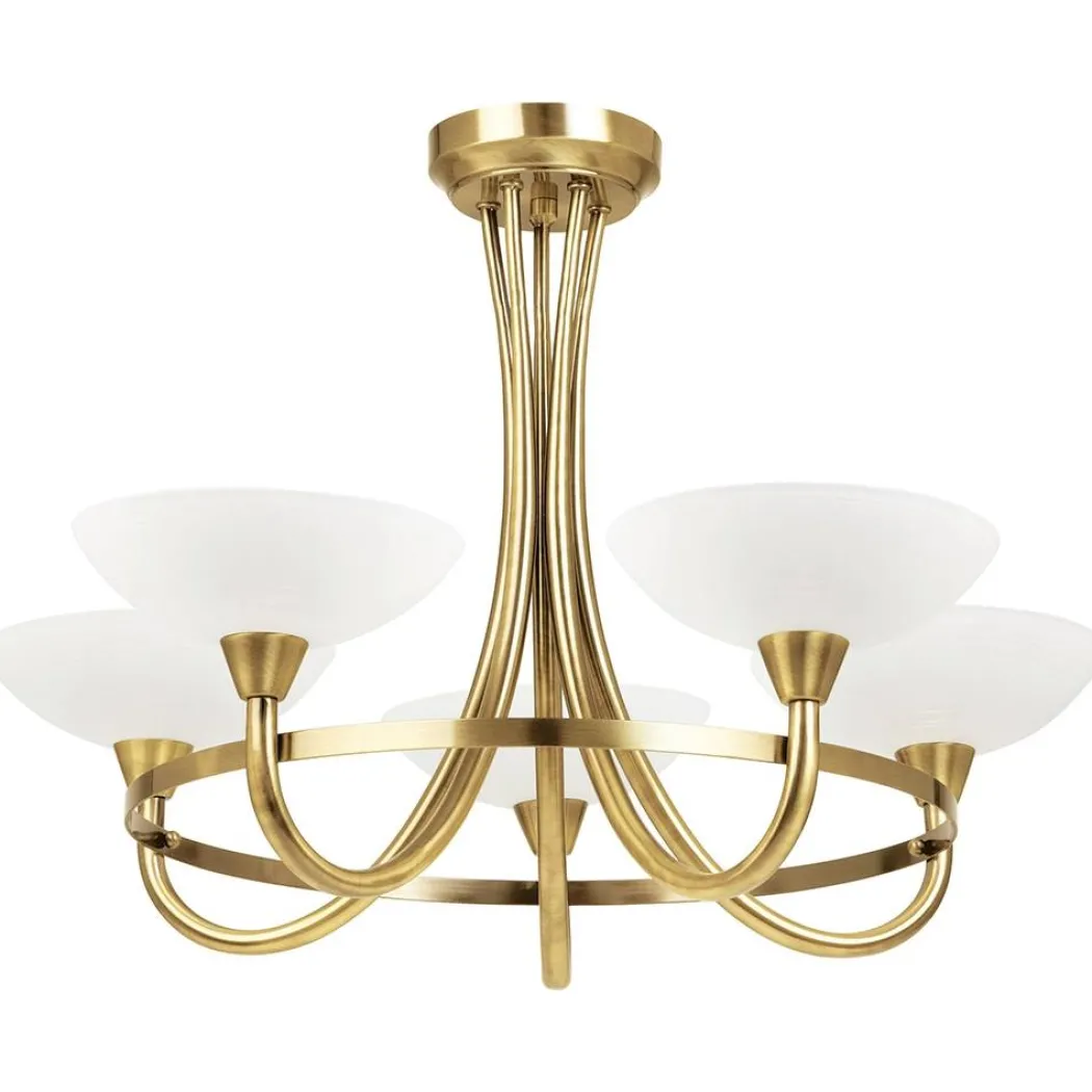 Cagney 5 Light Ceiling Light Antique Brass