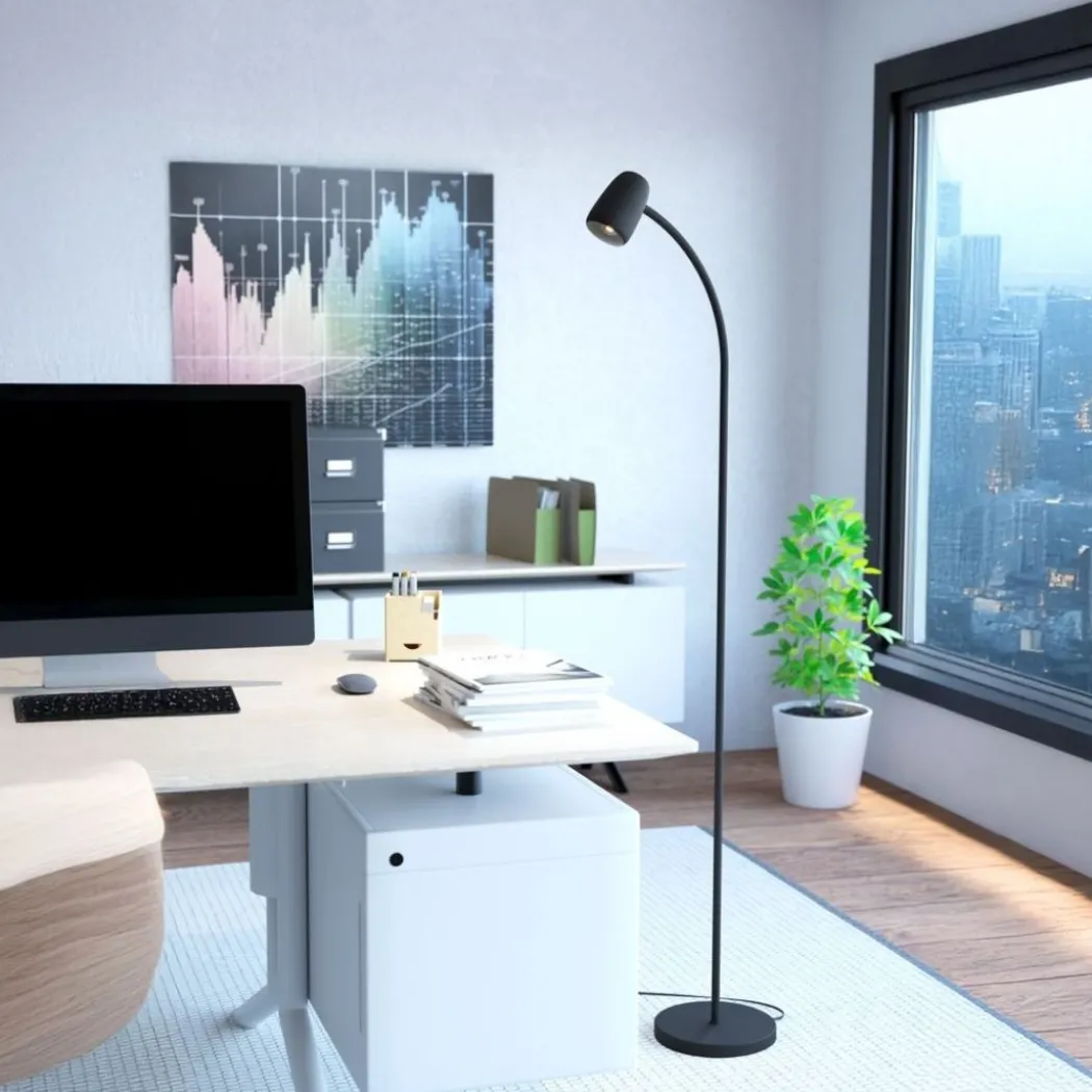Carlo Black Task Floor Lamp