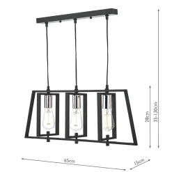 Celio 3 Light Matt Black Ceiling Bar