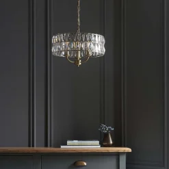 Clifton 3 Light Antique Brass Pendant Ceiling Light
