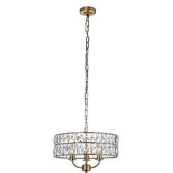 Clifton 3 Light Antique Brass Pendant Ceiling Light