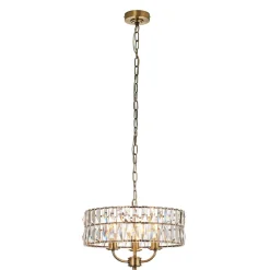 Clifton 3 Light Antique Brass Pendant Ceiling Light