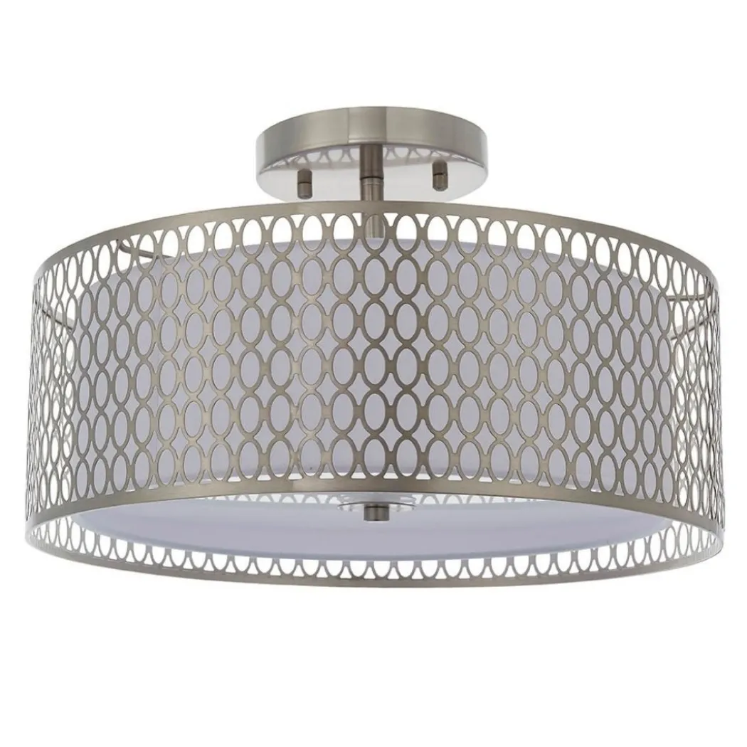 Cordero 3 Light Satin Nickel Flush Ceiling Light