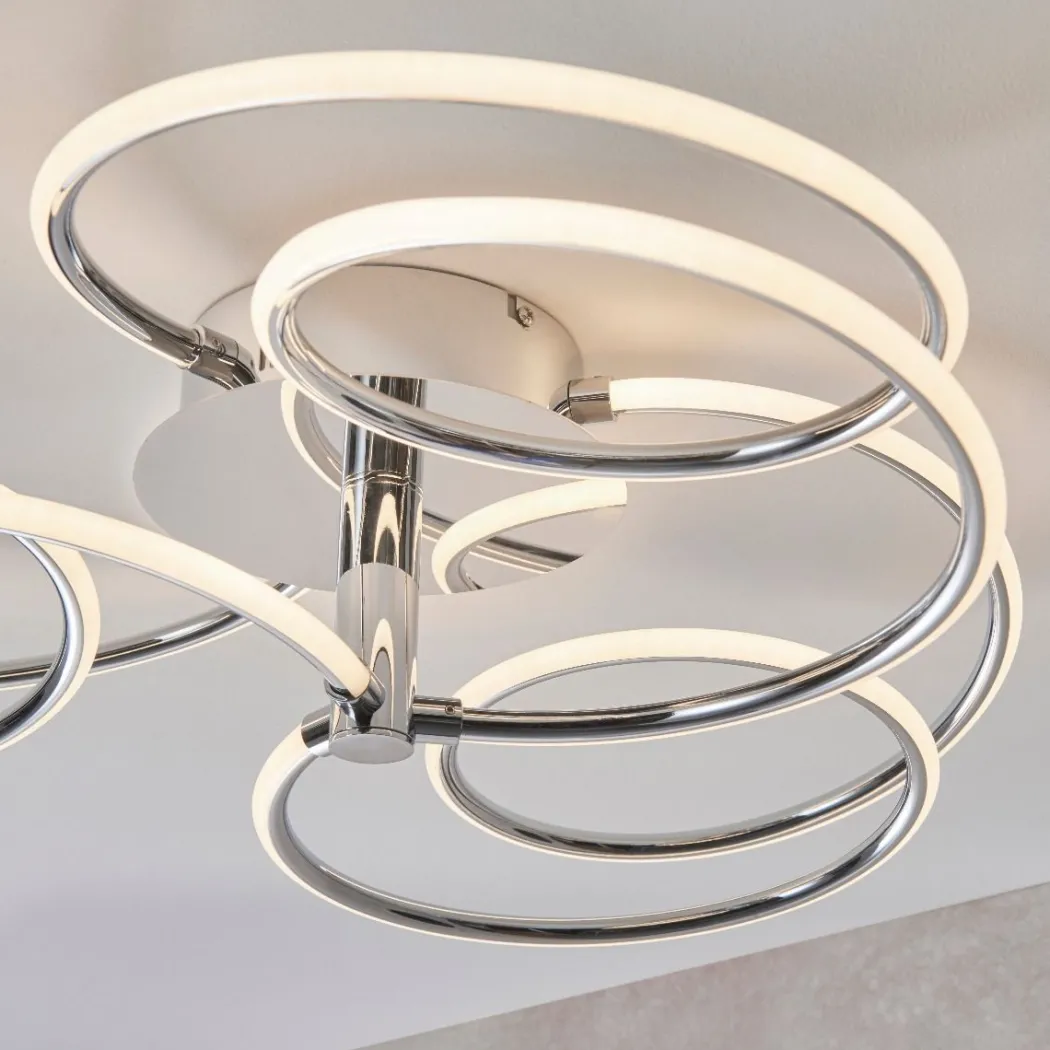 Eterne Large Warm White LED Semi Flush Ceiling Light