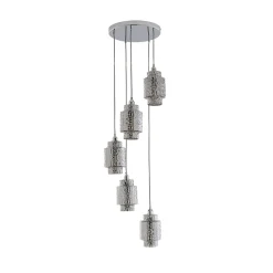 Evelle 5-Light Chrome Cascading Pendant