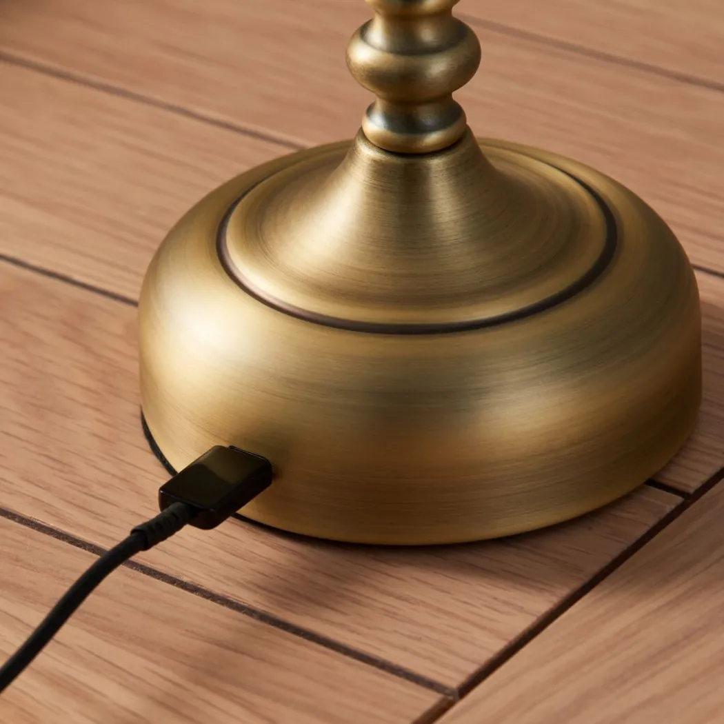 Fable Antique Brass LED Rechargeable Touch Table Lamp