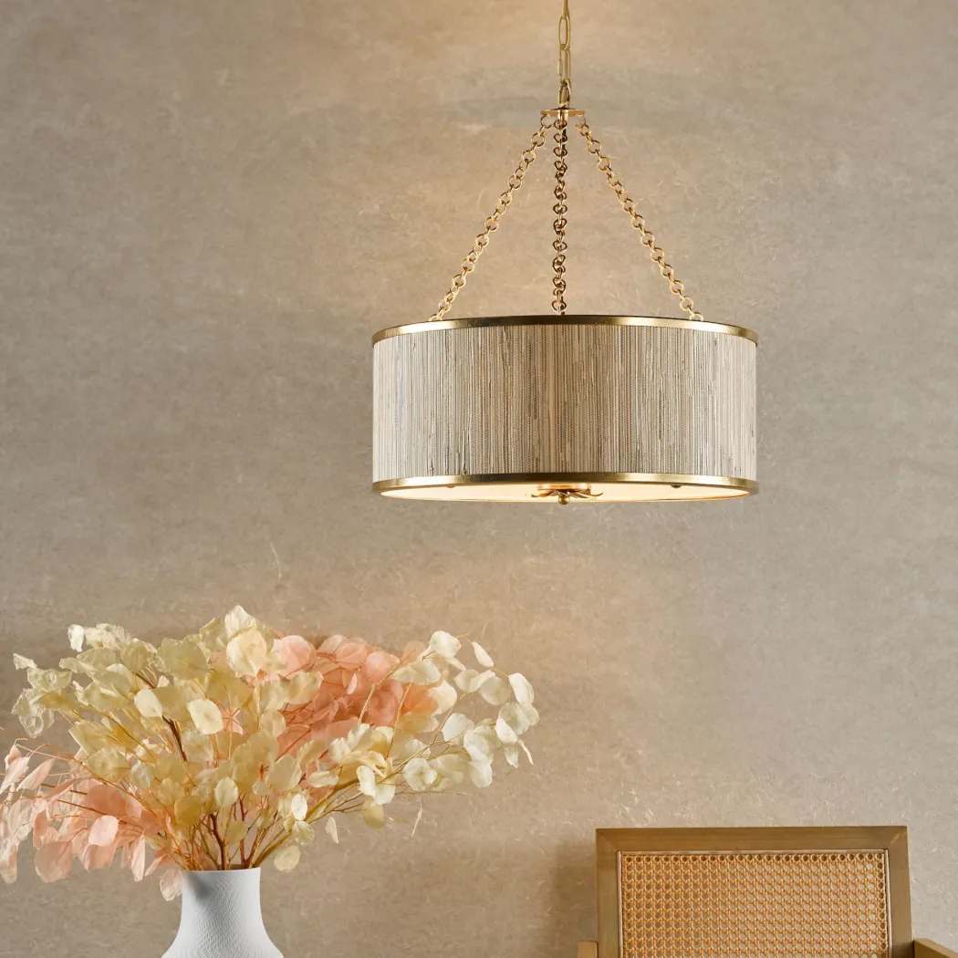 Fenella 5 Light Gold Pendant Ceiling Light